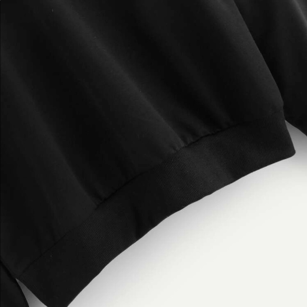 Fringe detail asymmetrical neck sweatshirt - Picture 3 of 6